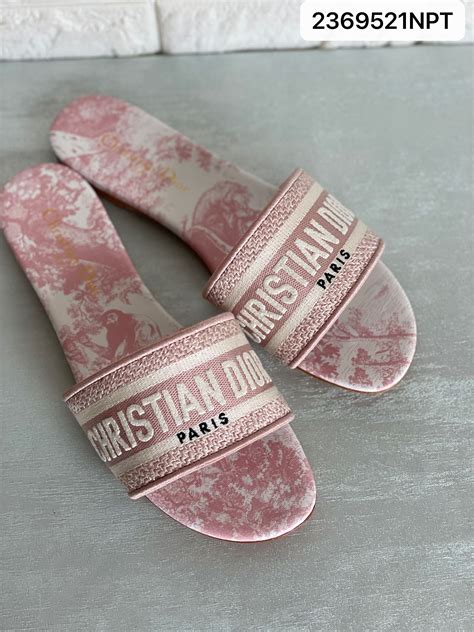 pink dior print|pink dior slides women.